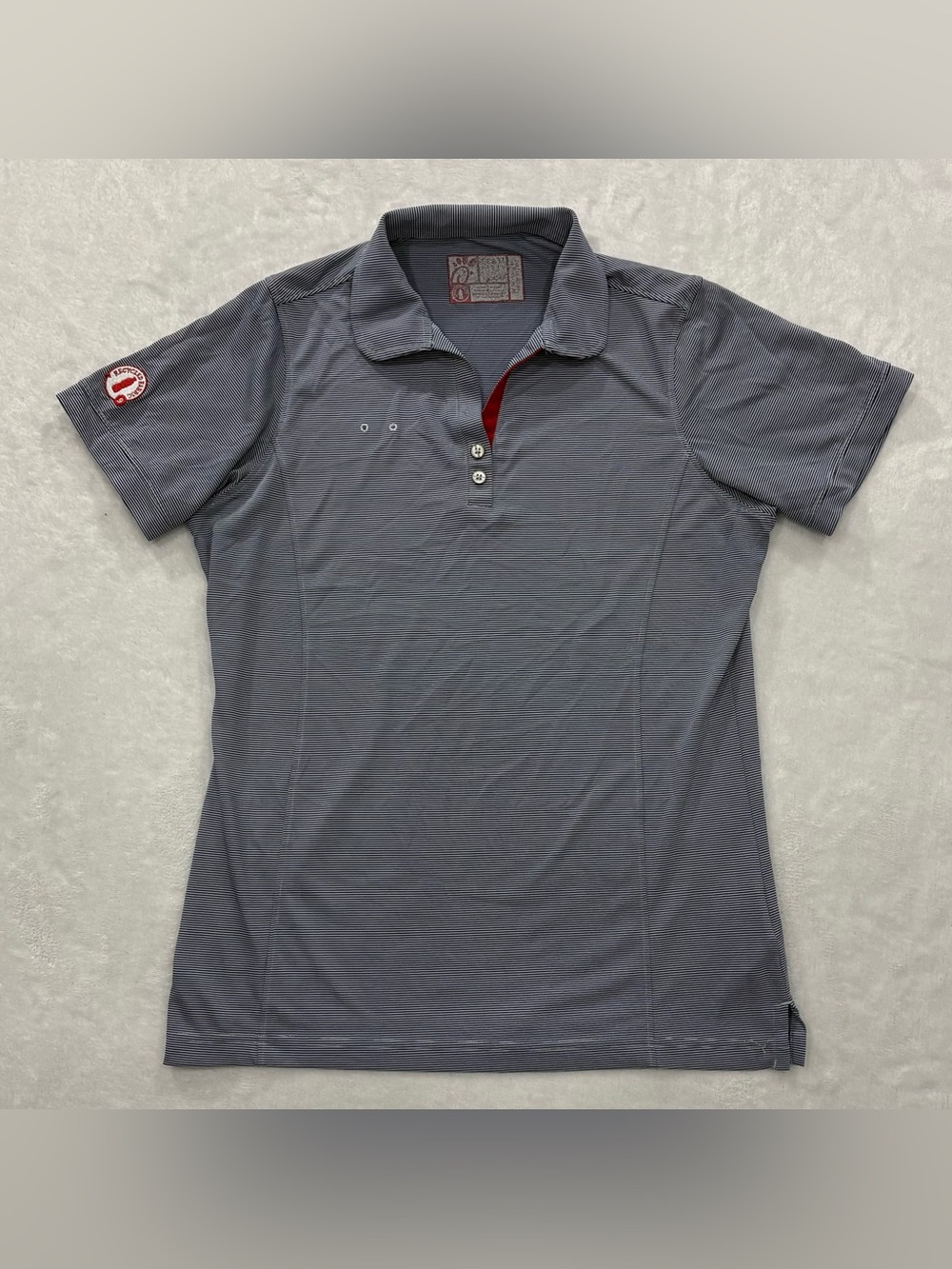Chick Fil A Team Style Oobe Blue Striped Polo Shirt Women’s Size M